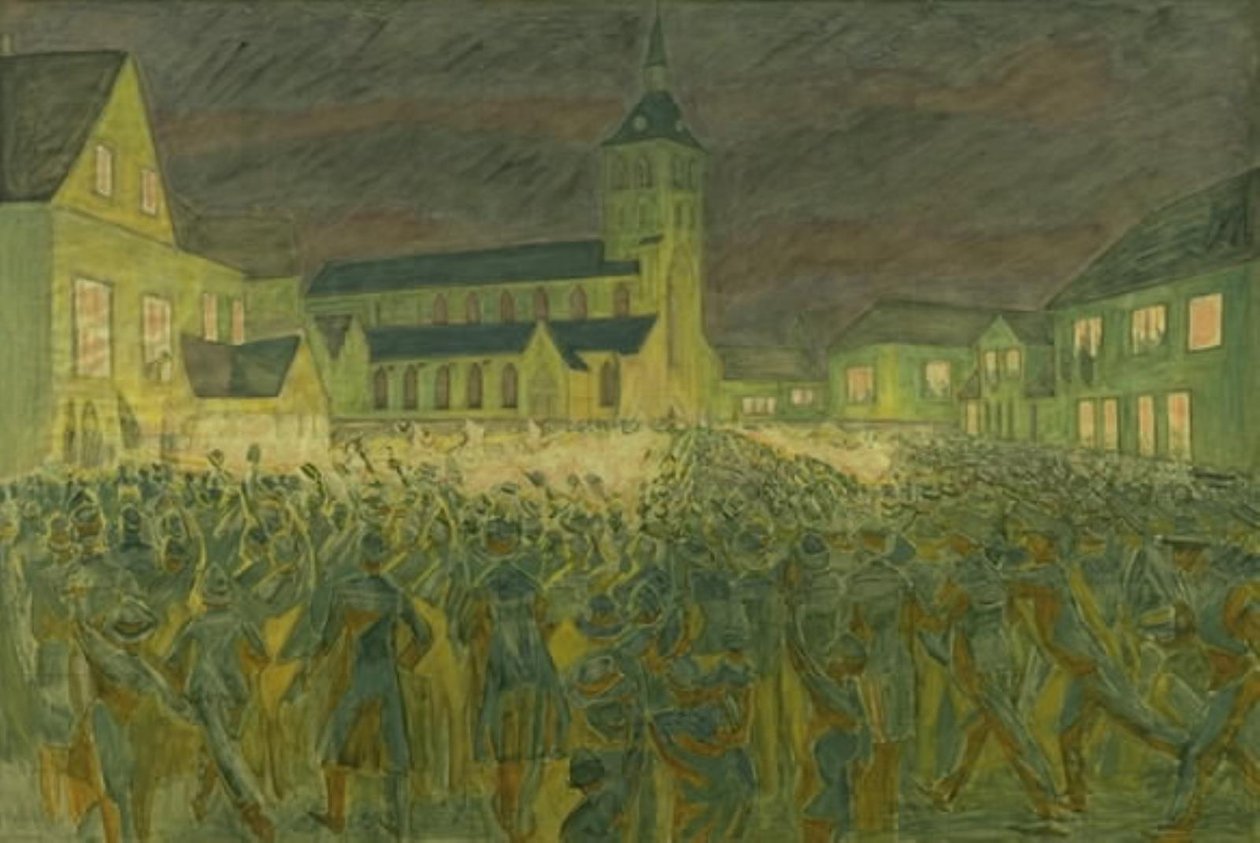 Pociąg z pochodniami 1867 dla H.C. Andersen w Odense autorstwa Niels Larsen Stevns