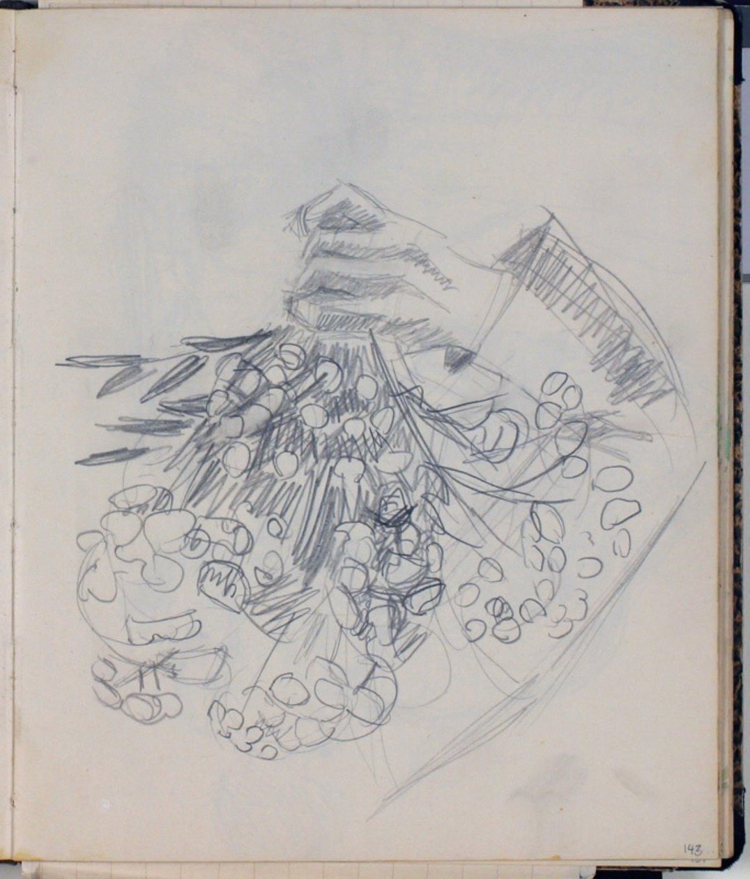 Prawa ręka H.C. Andersena. Szkic do „Łąki by Nysø” (Odense) autorstwa Niels Larsen Stevns