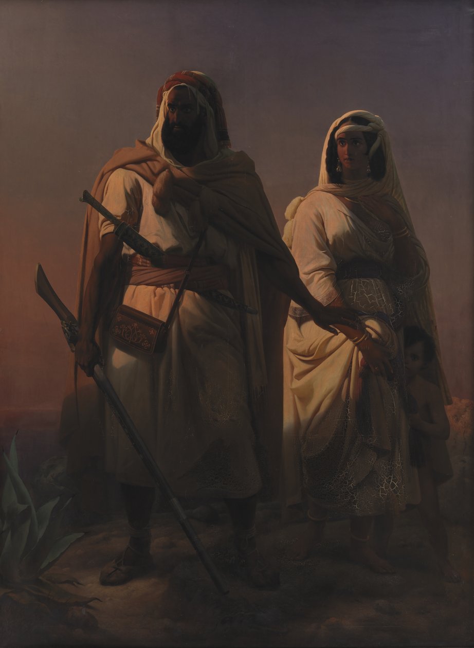 Arabska rodzina na pustyni autorstwa Niels Simonsen