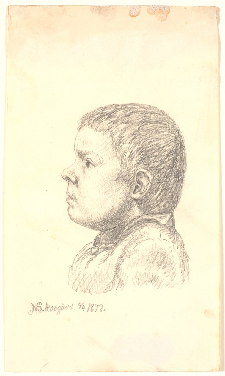 Portret chłopca z profilu po lewej autorstwa Niels Skovgaard