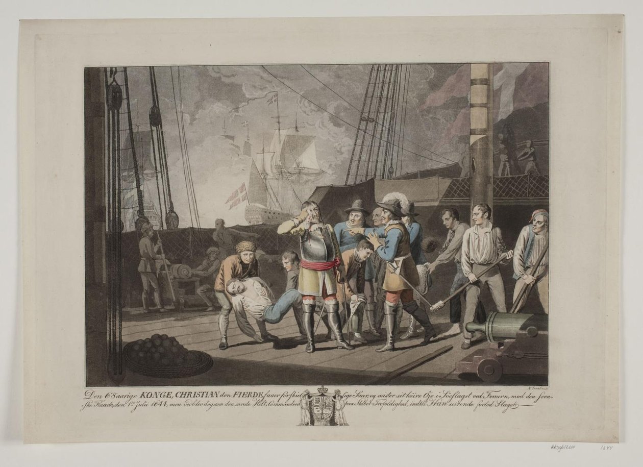 Christian IV w bitwie morskiej pod Fehmarn, 1644 autorstwa Niels Truslew
