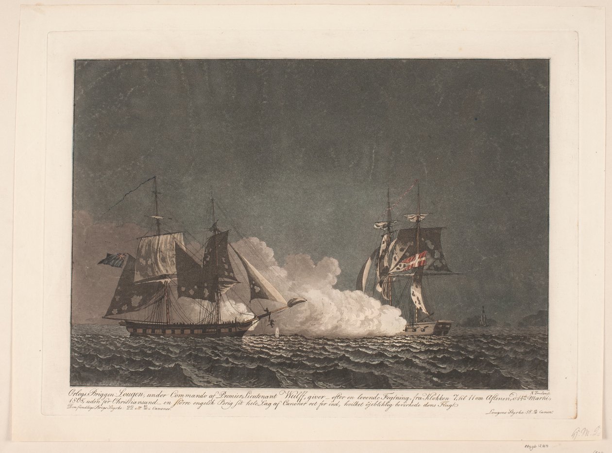 Bitwa brygu Lougen z brygiem angielskim, 14 marca 1808 r. autorstwa Niels Truslew