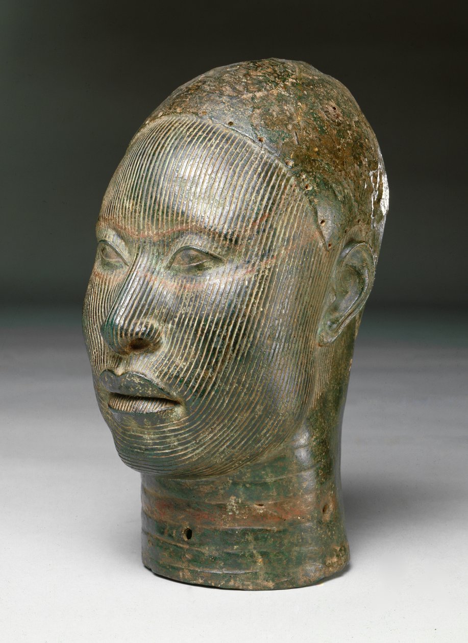 Oni, głowa króla, Ife, XII-XV w. (brąz) (patrz też 412919) autorstwa Nigerian