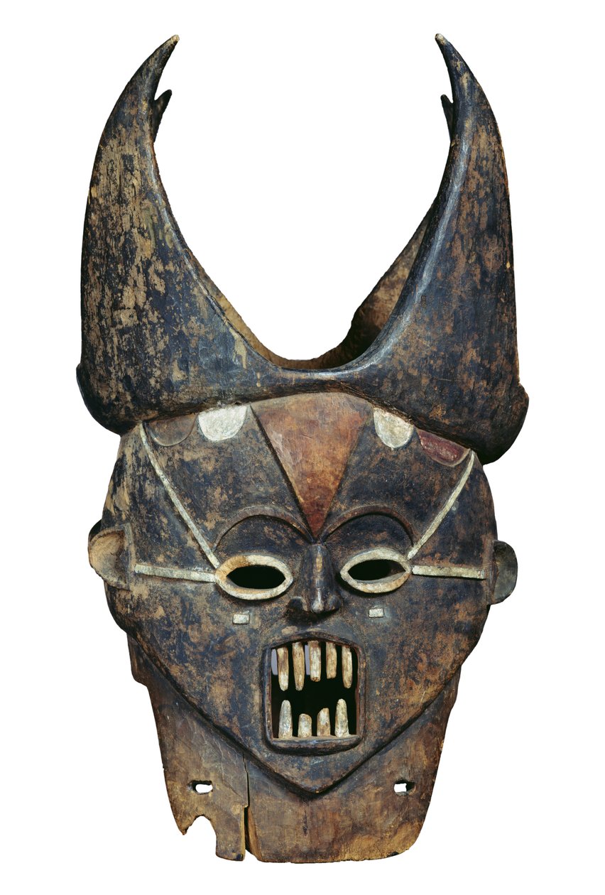 Maska Janusa, Ibo lub Igali (drewno i farba) autorstwa Nigerian