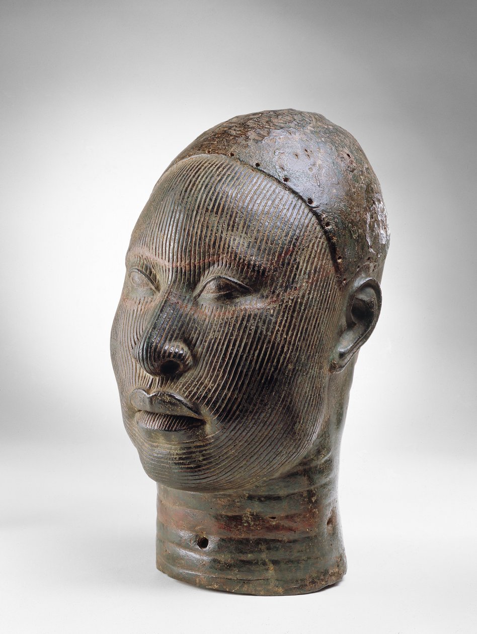 Oni, głowa króla, Ife, XII-XV w. (brąz) (zob. także 412927) autorstwa Nigerian