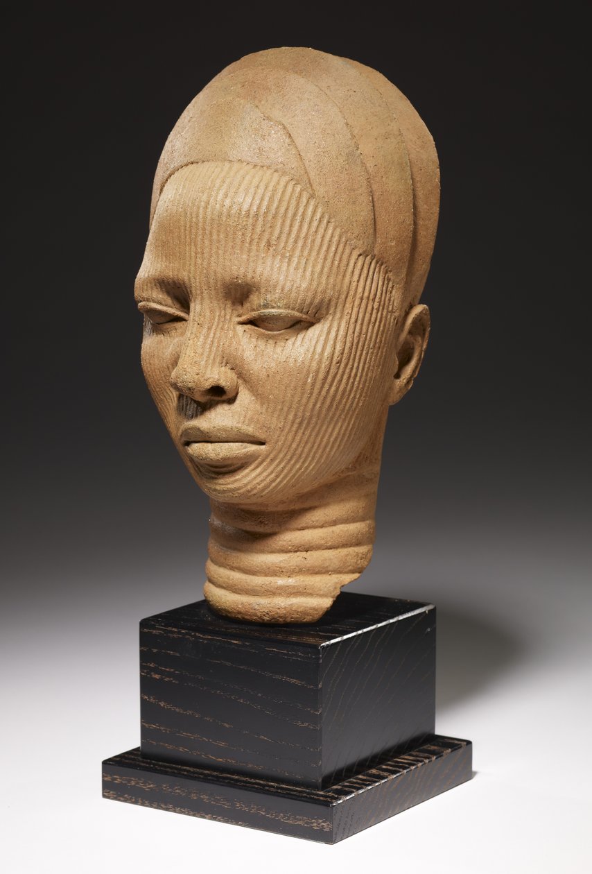 Głowa Świątyni, Kultura Joruba, Nigeria (terakota) autorstwa Nigerian