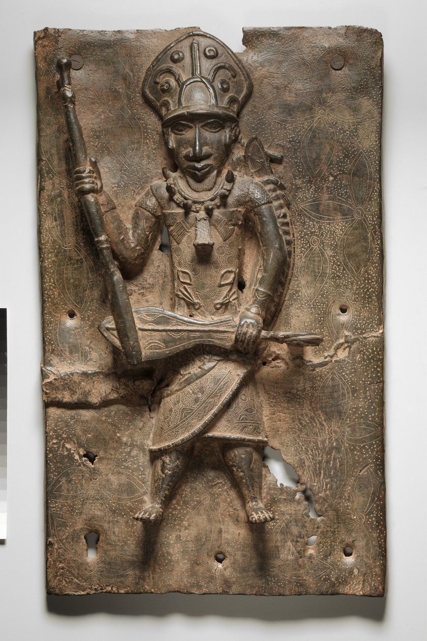 Tablica, prawdopodobnie 1500s-1600s (mosiądz) autorstwa Nigerian Nigerian