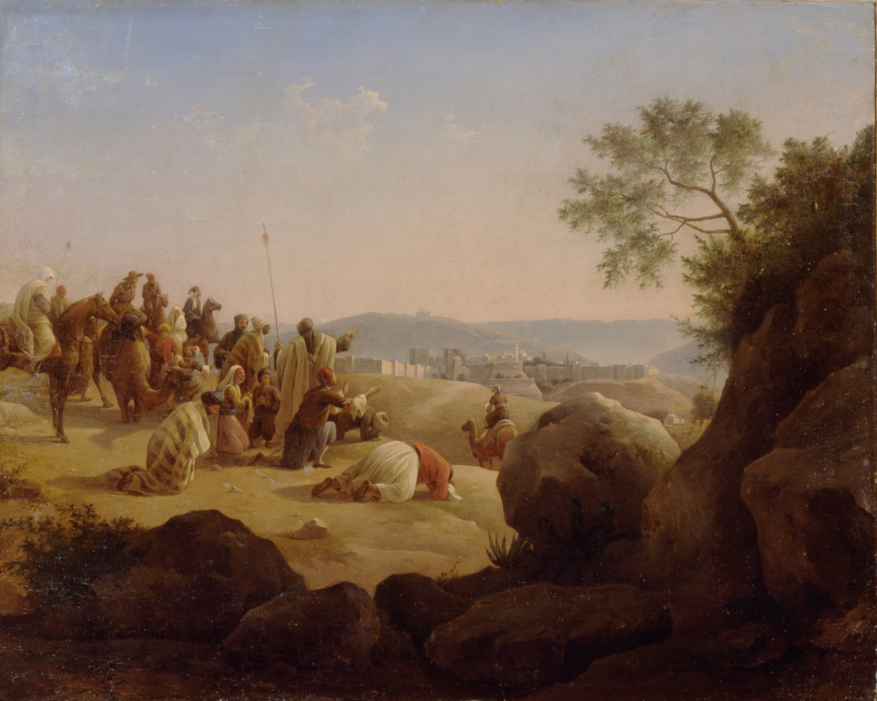 Pielgrzymi przed Jerozolimą, 1831 autorstwa Nikanor Grigoryevich Chernetsov
