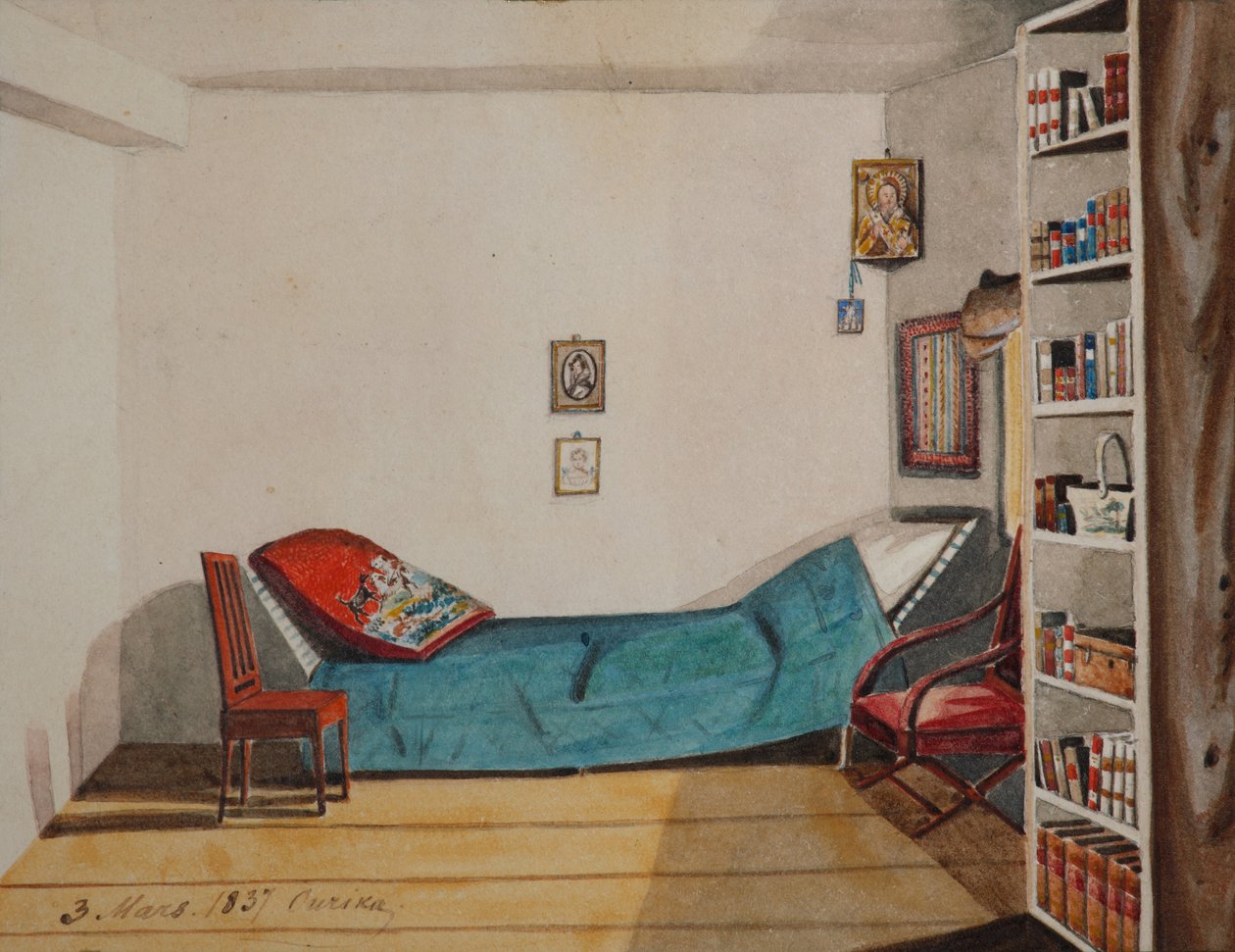 Pokój Nikity Muravyova z wygnania w obwodzie irkuckim, 1837 autorstwa Nikita Mikhailovich Muravyov
