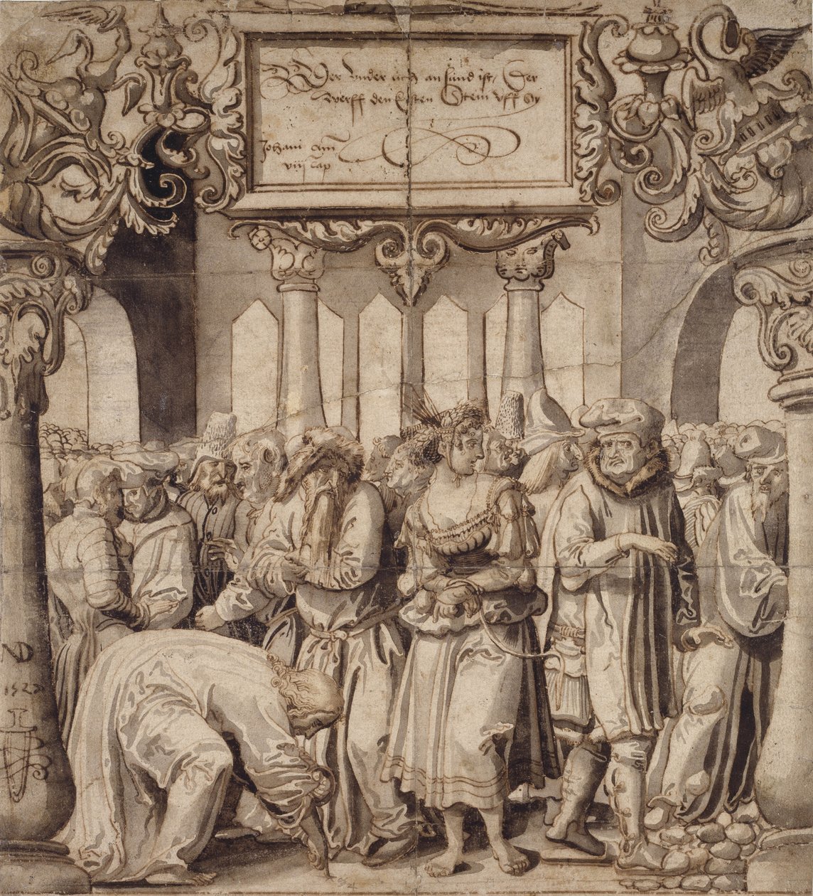 Kobieta przyłapana na cudzołóstwie, 1527 autorstwa Niklaus Manuel