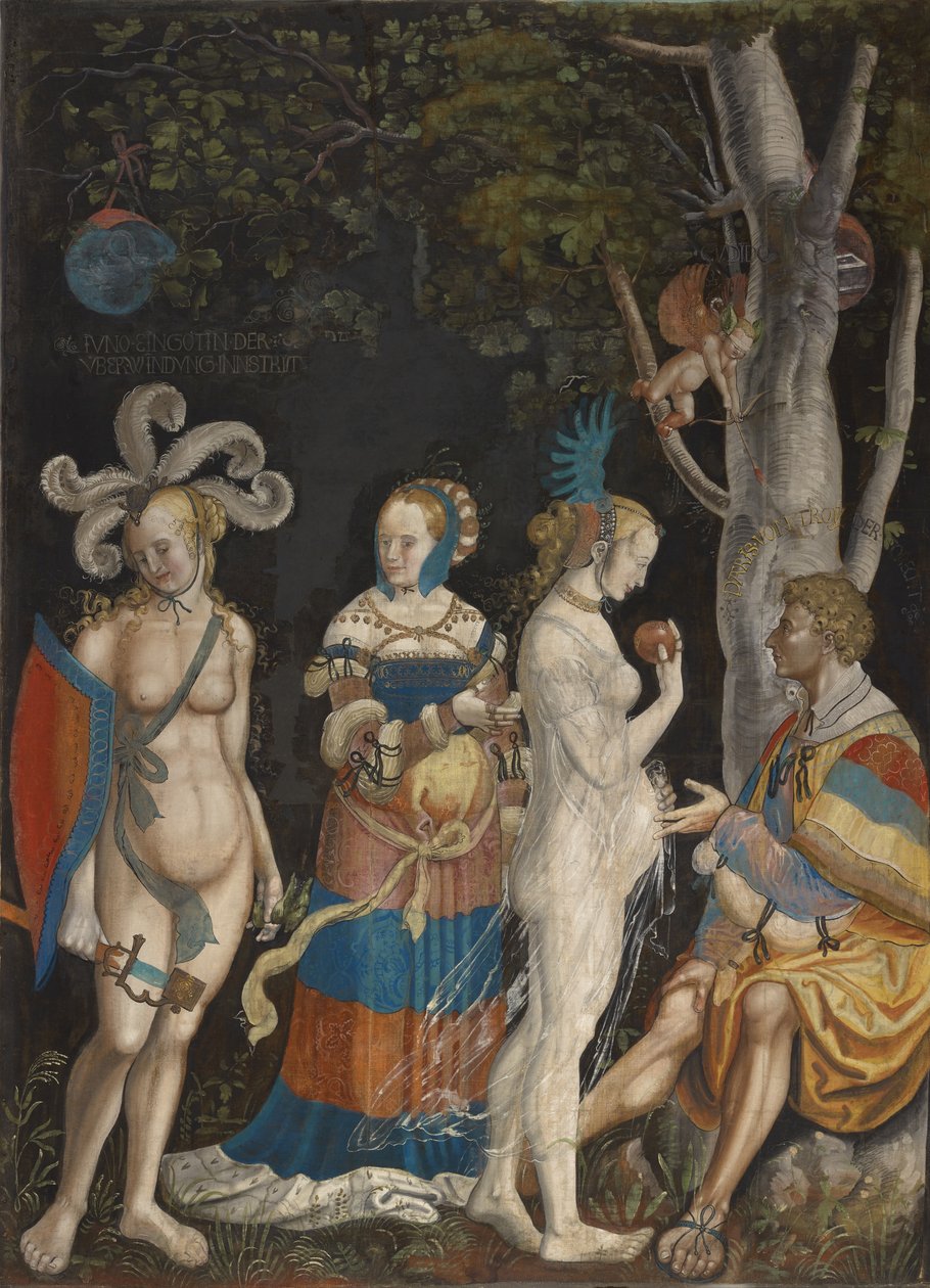 Sąd Paryski, 1517-18 (nielakierowane, mieszane media na płótnie) autorstwa Niklaus Manuel