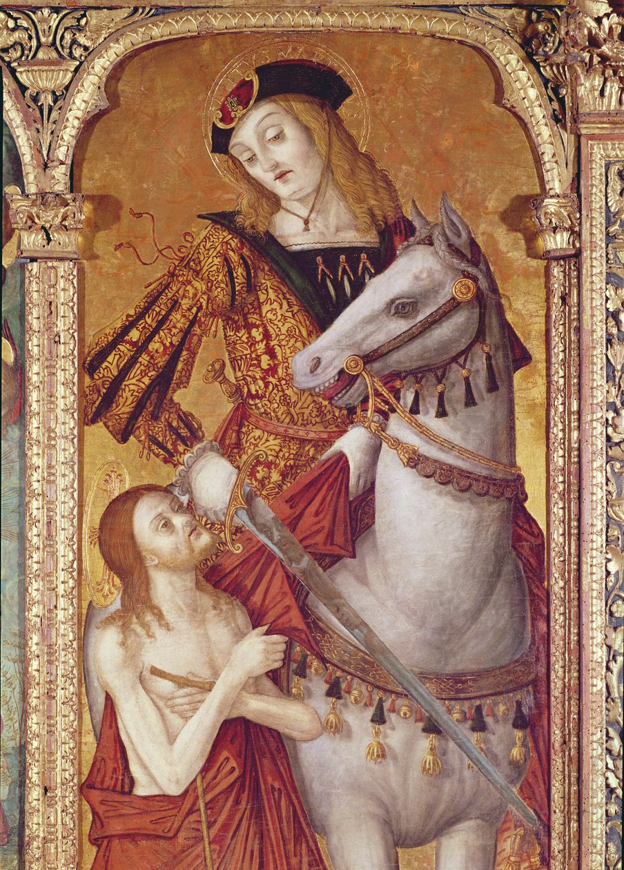 Dziewica z Dzieciątkiem z SS. Grzegorz i Marcin, fragment św. Marcina, 1517 (tempera na desce) autorstwa Nikola Bozidarovic