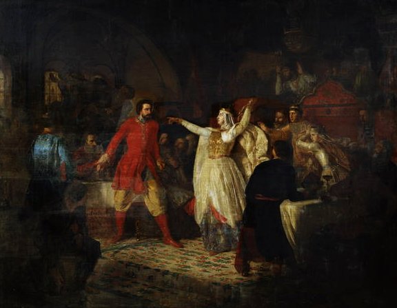 Wielka księżna Sophia odsłania Wasilija Kosoya, 1861 autorstwa Nikolai Dmitrievich Dmitriev Orenburgsky