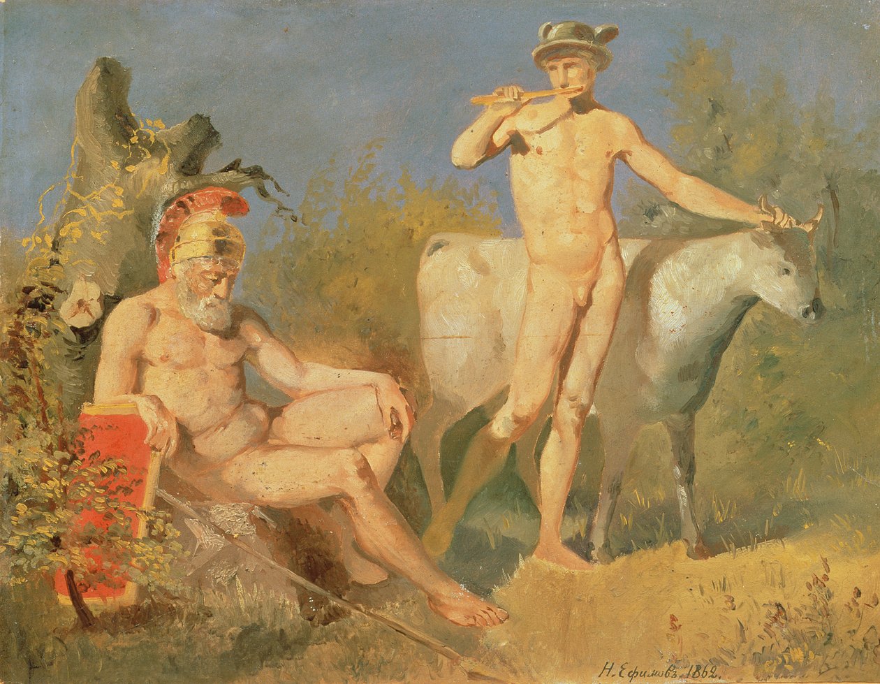 Merkury i Argus, 1862 autorstwa Nikolai Efimovich Efimov