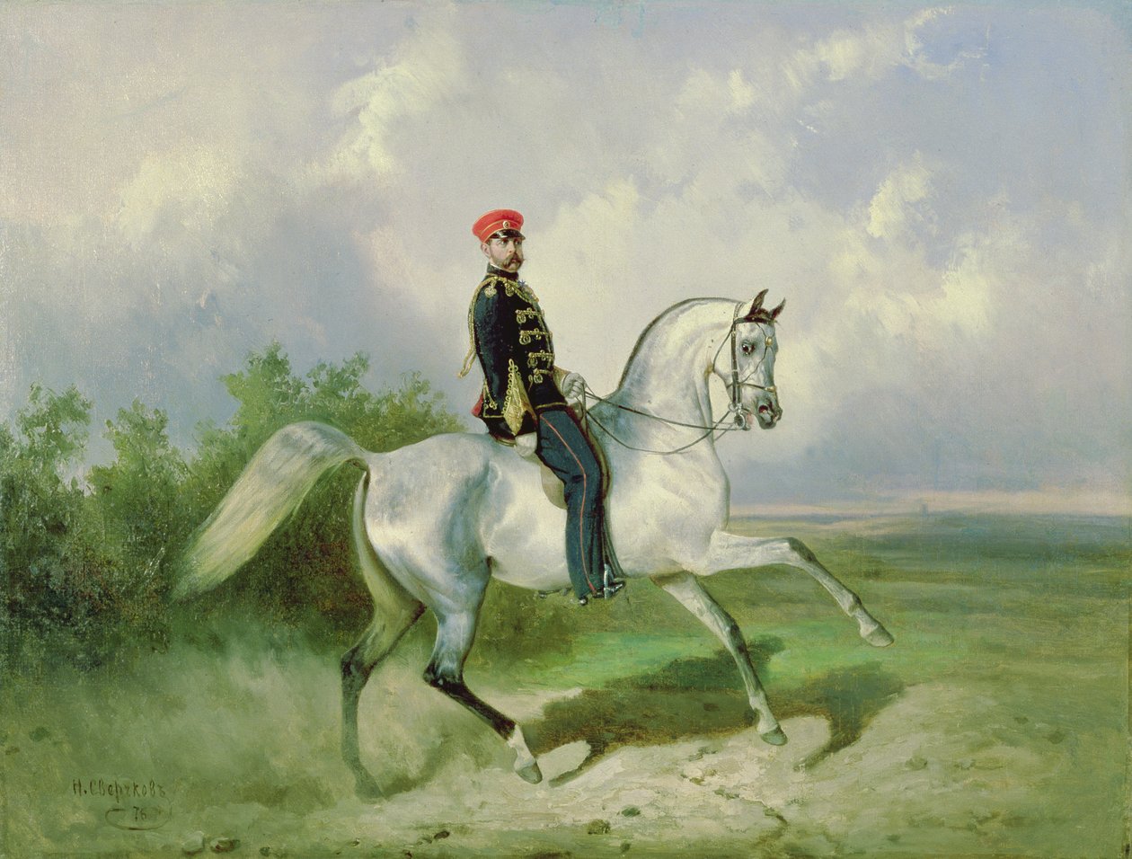 Portret cesarza Aleksandra II (1818-81) 1876 autorstwa Nikolai Egorevich Sverchkov