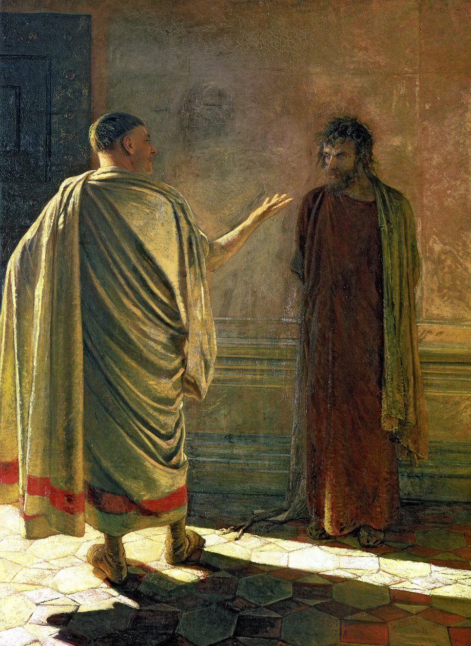Czym jest prawda (Chrystus i Piłat) 1890 autorstwa Nikolai Nikolaevich Ge