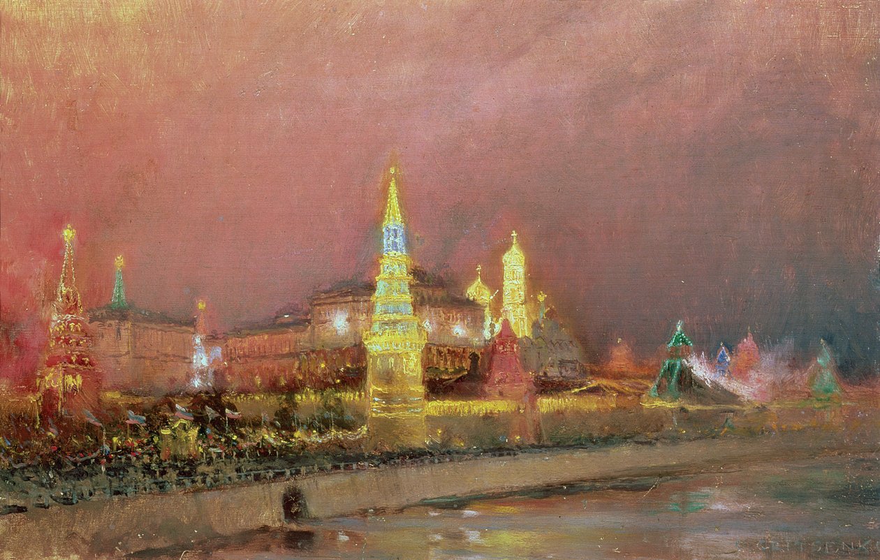 Iluminacja na Kremlu, 1896 autorstwa Nikolai Nikolaevich Gritsenko