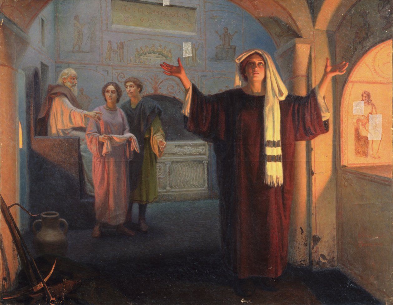 W katakumbach, 1900 autorstwa Nikolai Nikolayevich Alexandrov
