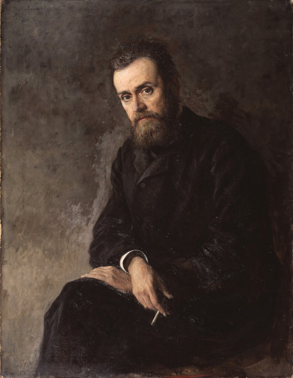 Portret autora Gleba Uspieńskiego 1843-1902, 1884 autorstwa Nikolai Aleksandrovich Yaroshenko