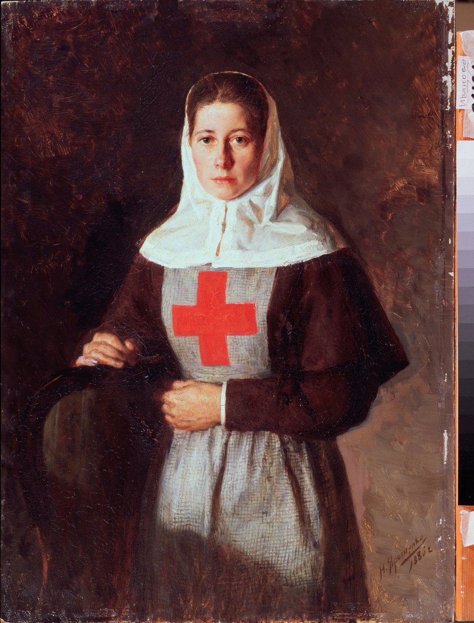 Une infirmiere (Pielęgniarka) - Obraz Nikołaja Aleksandrowicza Jaroszenki (Jaroszenko) (1846-1898), olej na tekturze autorstwa Nikolai Aleksandrovich Yaroshenko