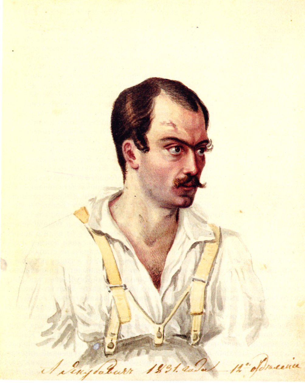 Portret dekabrysty Aleksandra Iwanowicza Jakubowicza 1792-1845, 1831 autorstwa Nikolai Alexandrovich Bestuzhev