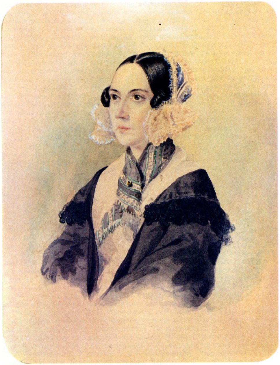 Portret baronowej dekabrystki Anny von Rosen 1797-1883, 1832 autorstwa Nikolai Alexandrovich Bestuzhev