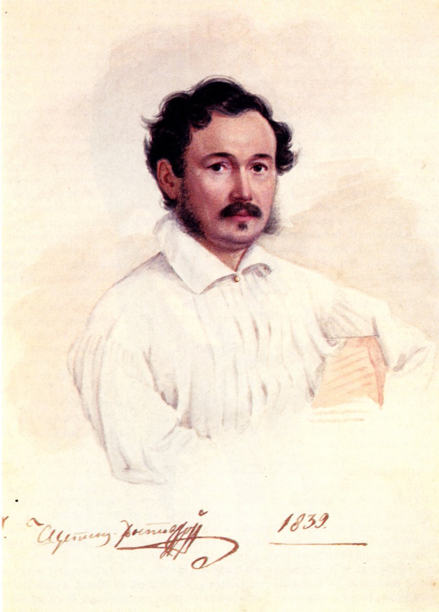 Portret księcia dekabrysty Dmitrija Szczepina-Rostowskiego 1798-1858, 1839 autorstwa Nikolai Alexandrovich Bestuzhev