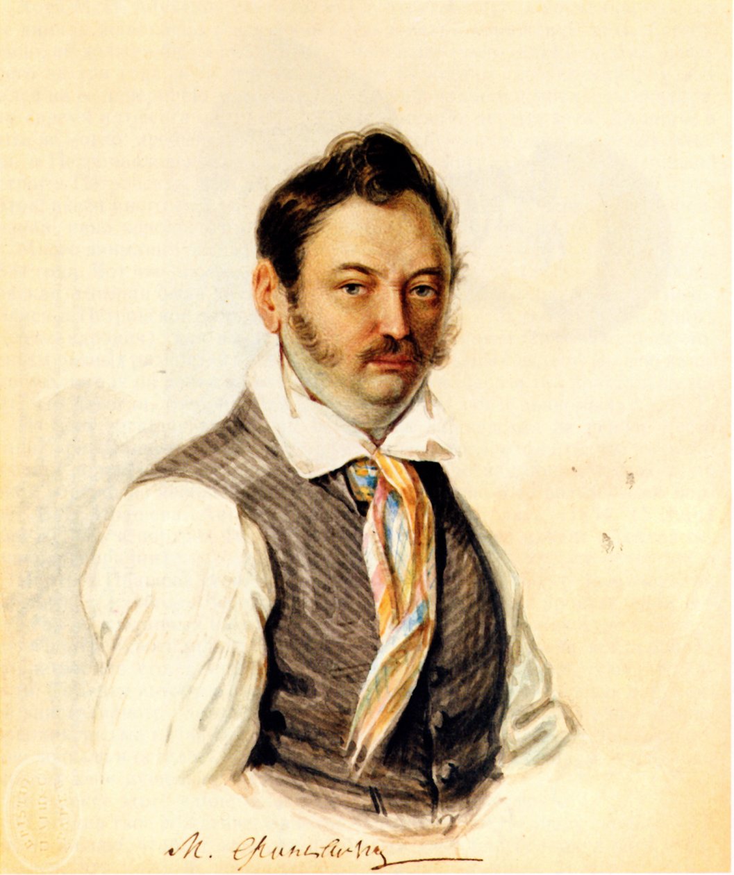 Portret dekabrysty Fonvizina Michaila A. Fonvizina 1787-1854, 1834 autorstwa Nikolai Alexandrovich Bestuzhev