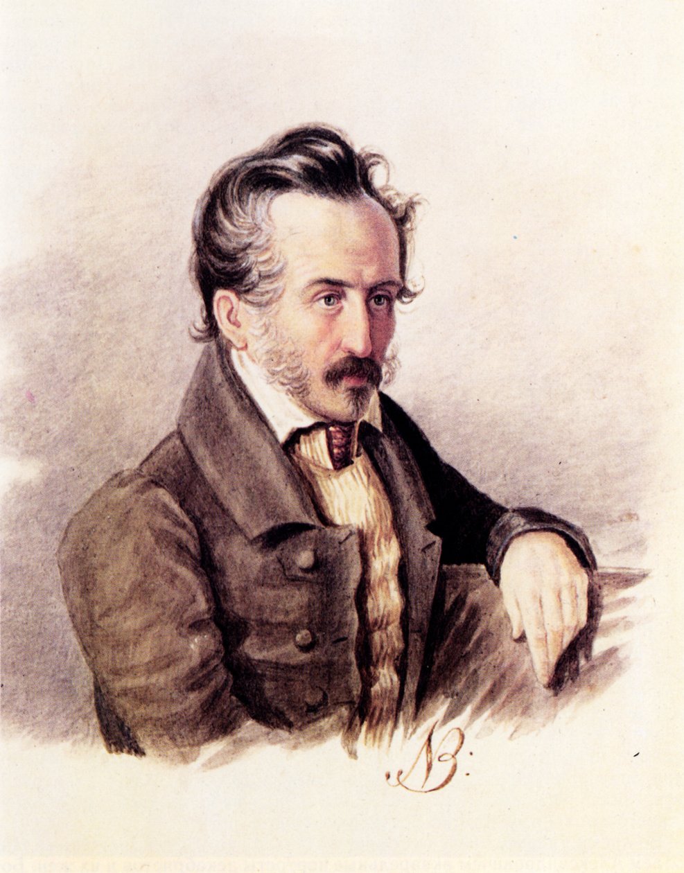 Portret hrabiego dekabrystów Siergieja Wołkońskiego 1788-1865, lata 40. XIX wieku autorstwa Nikolai Alexandrovich Bestuzhev