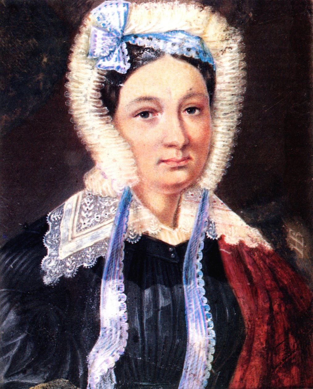 Portret Marii Kazimirovny Yushnevskaya 1790-1863, żony dekabrysty Aleksandra Juszniewskiego, 1830-1839 autorstwa Nikolai Alexandrovich Bestuzhev