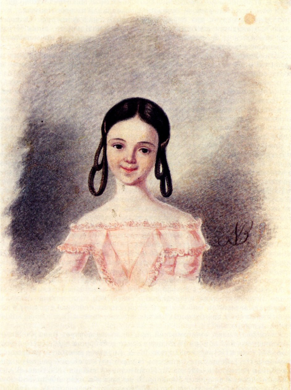 Portret Sofii Muravyovej, córki dekabrysty Nikity Muravyova, 1833-1835 autorstwa Nikolai Alexandrovich Bestuzhev