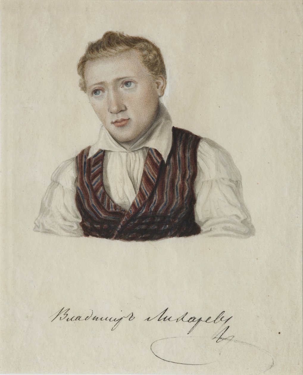 Portret dekabrysty Władimira Nikołajewicza Licharewa 1803-1840, 1828 autorstwa Nikolai Alexandrovich Bestuzhev