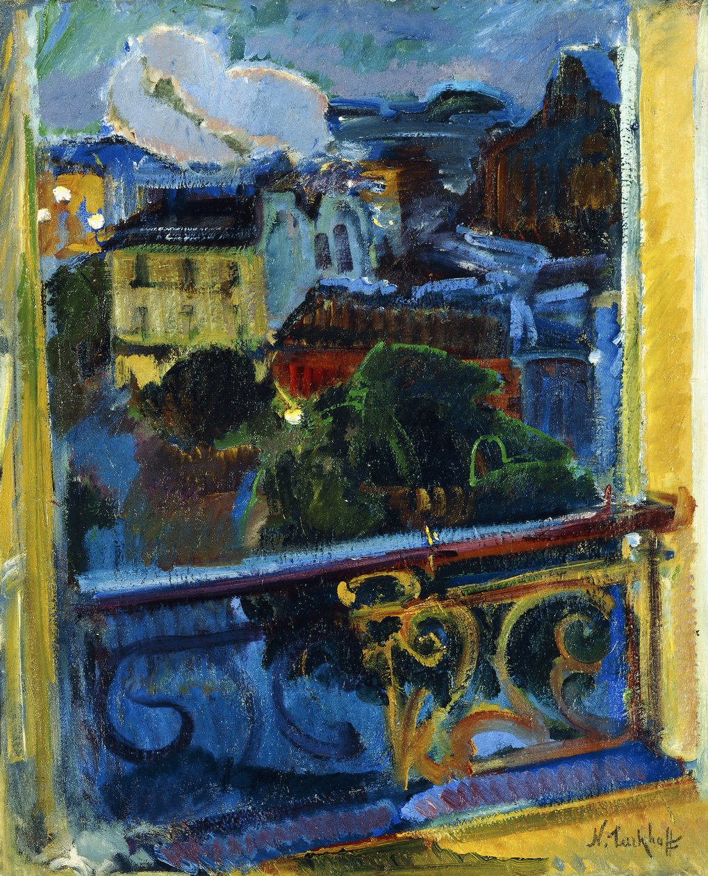 Paryż, Montparnasse nocą, ok. 1905 (olej na płótnie) autorstwa Nikolai Alexandrovich Tarkhoff
