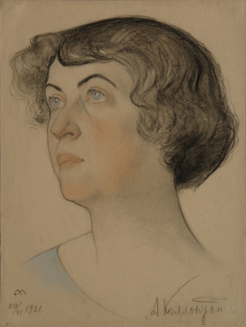 Portret Aleksandry Michajłownej Kollontaj 1872-1952, 1921 autorstwa Nikolai Andreevich Andreev