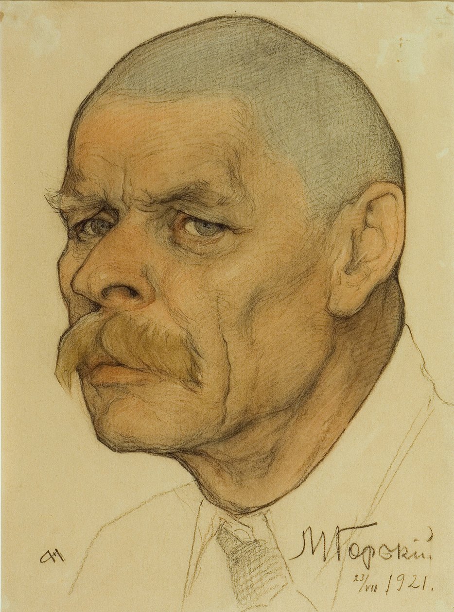 Portret autora Maksyma Gorkiego 1868-1939, 1921 autorstwa Nikolai Andreevich Andreev