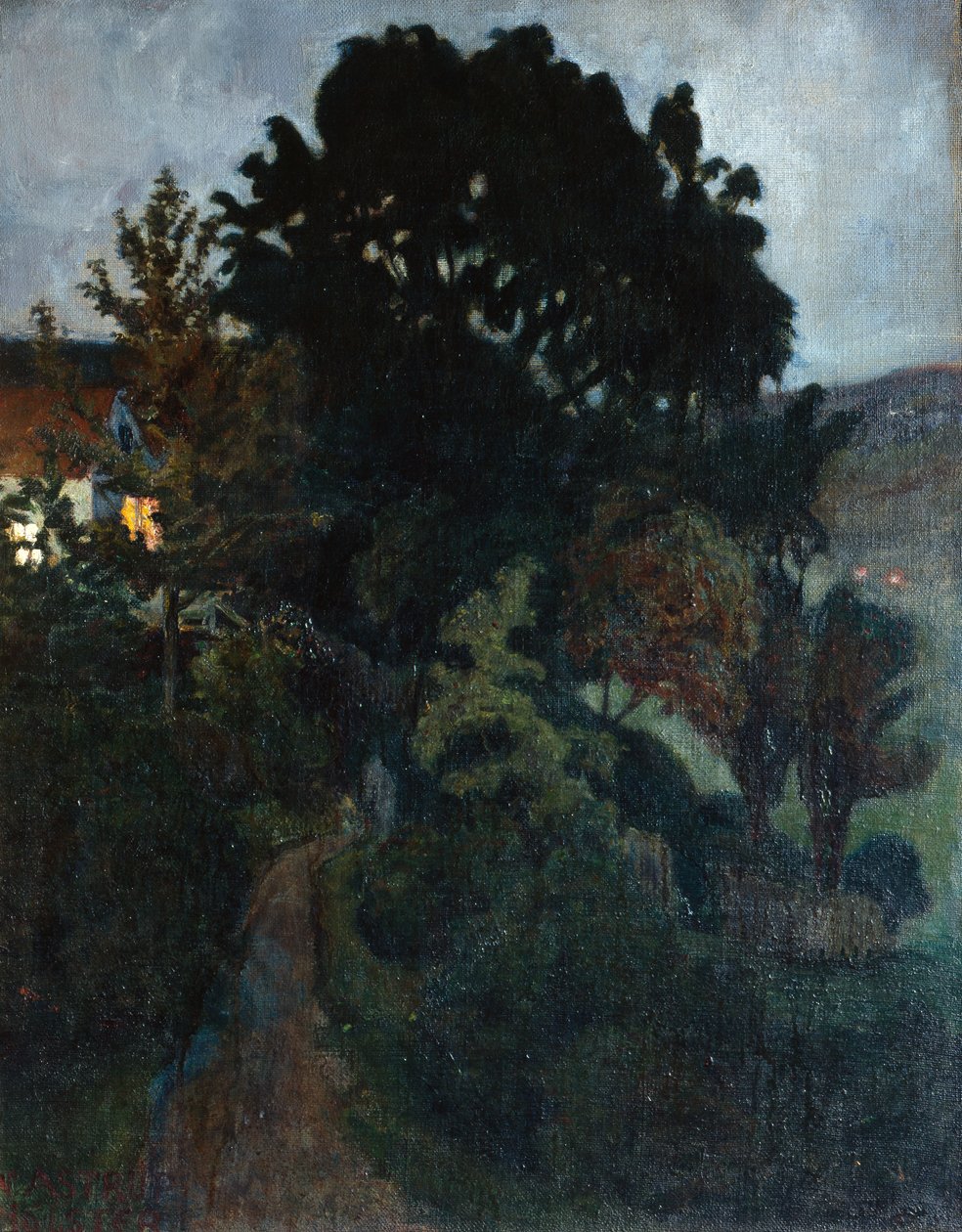 Jesienny zmierzch w ogrodzie autorstwa Nikolai Astrup