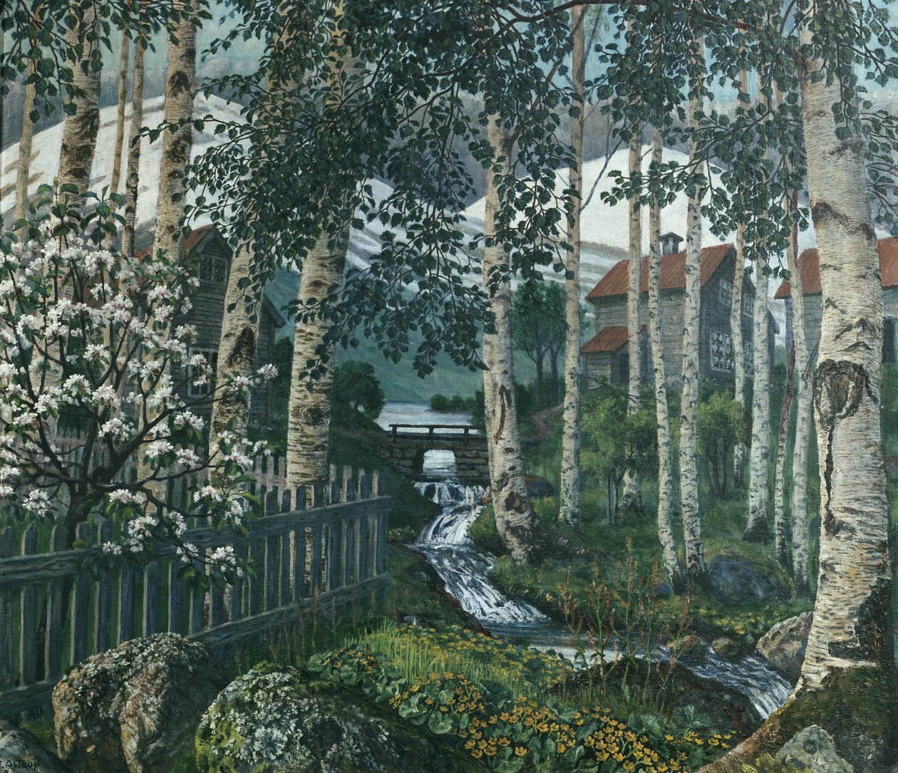 Brzozy (olej na płótnie) autorstwa Nikolai Astrup