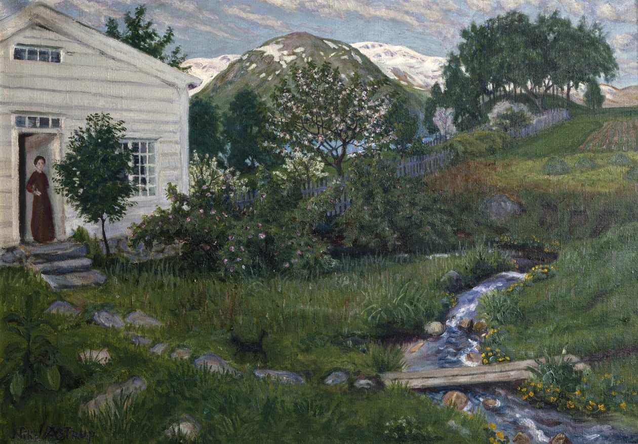 Wczesne lato w Jølster (olej na płótnie) autorstwa Nikolai Astrup