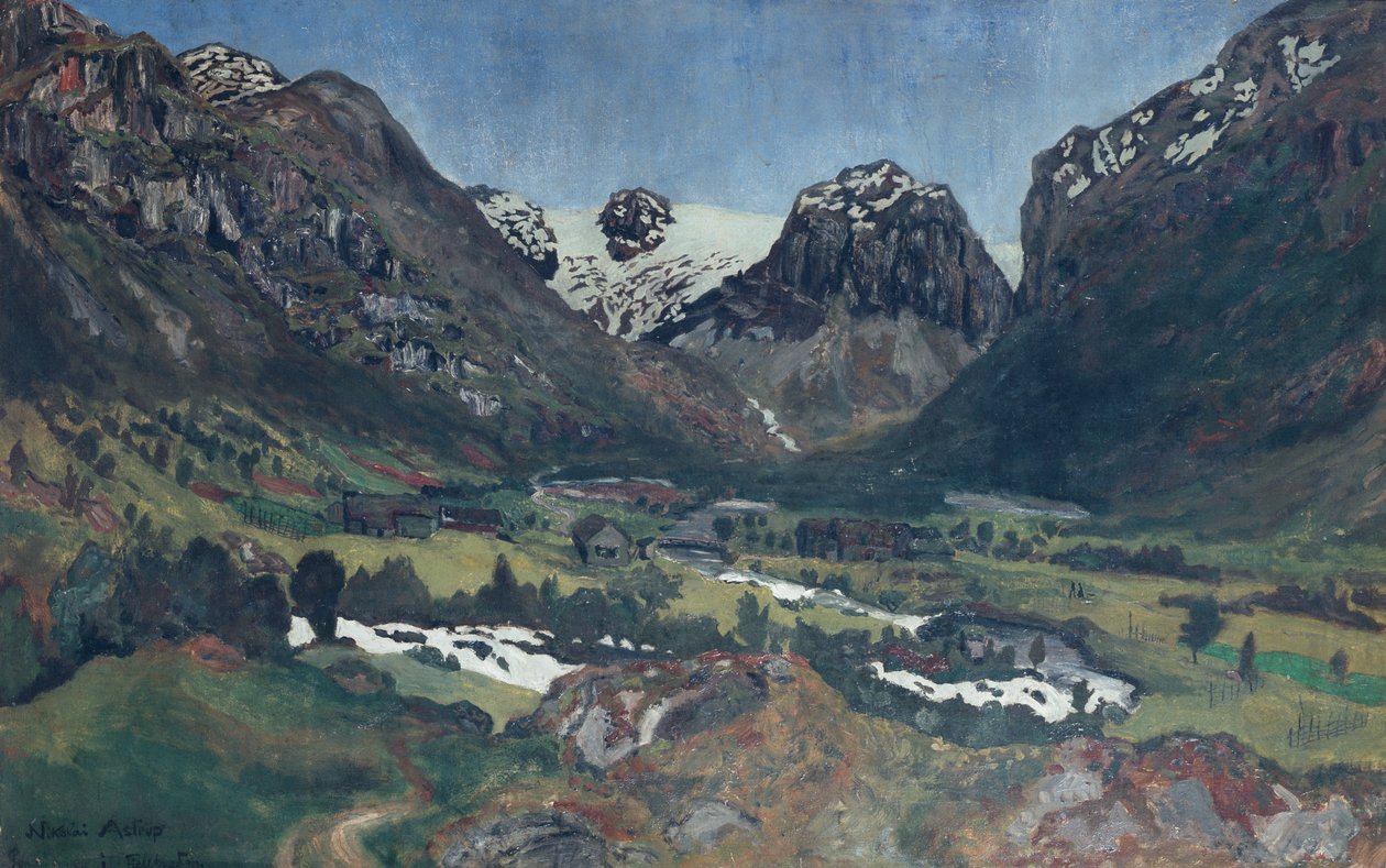 Czerwcowa noc w górskiej wiosce autorstwa Nikolai Astrup