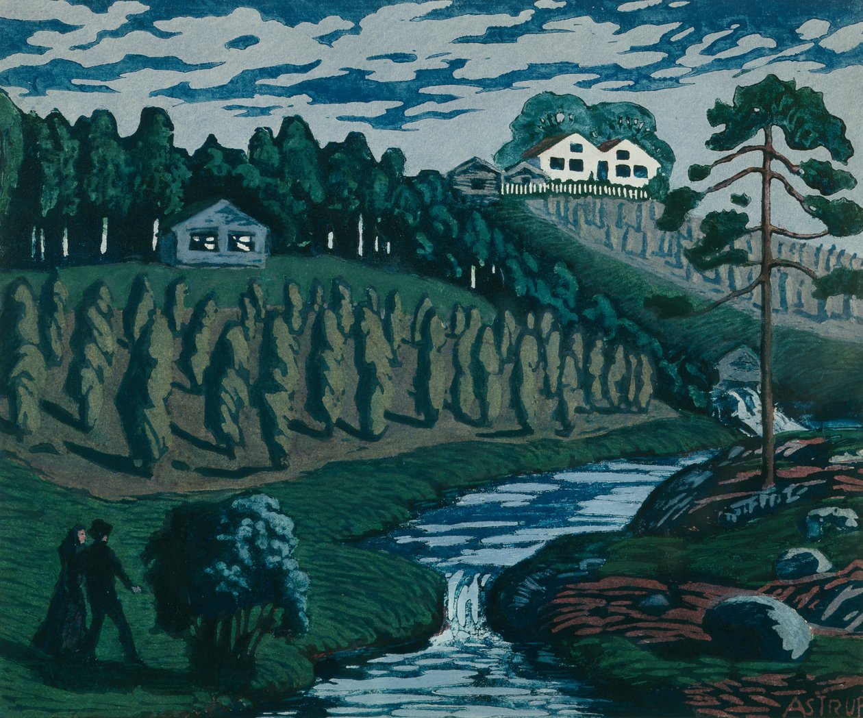 Duże snopy (olej na płótnie) autorstwa Nikolai Astrup