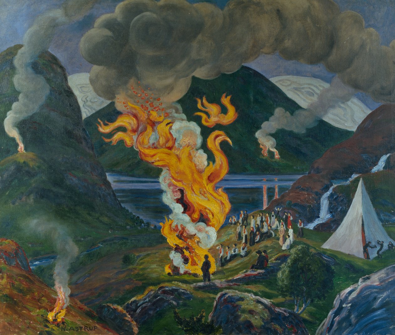 Pożar letni autorstwa Nikolai Astrup