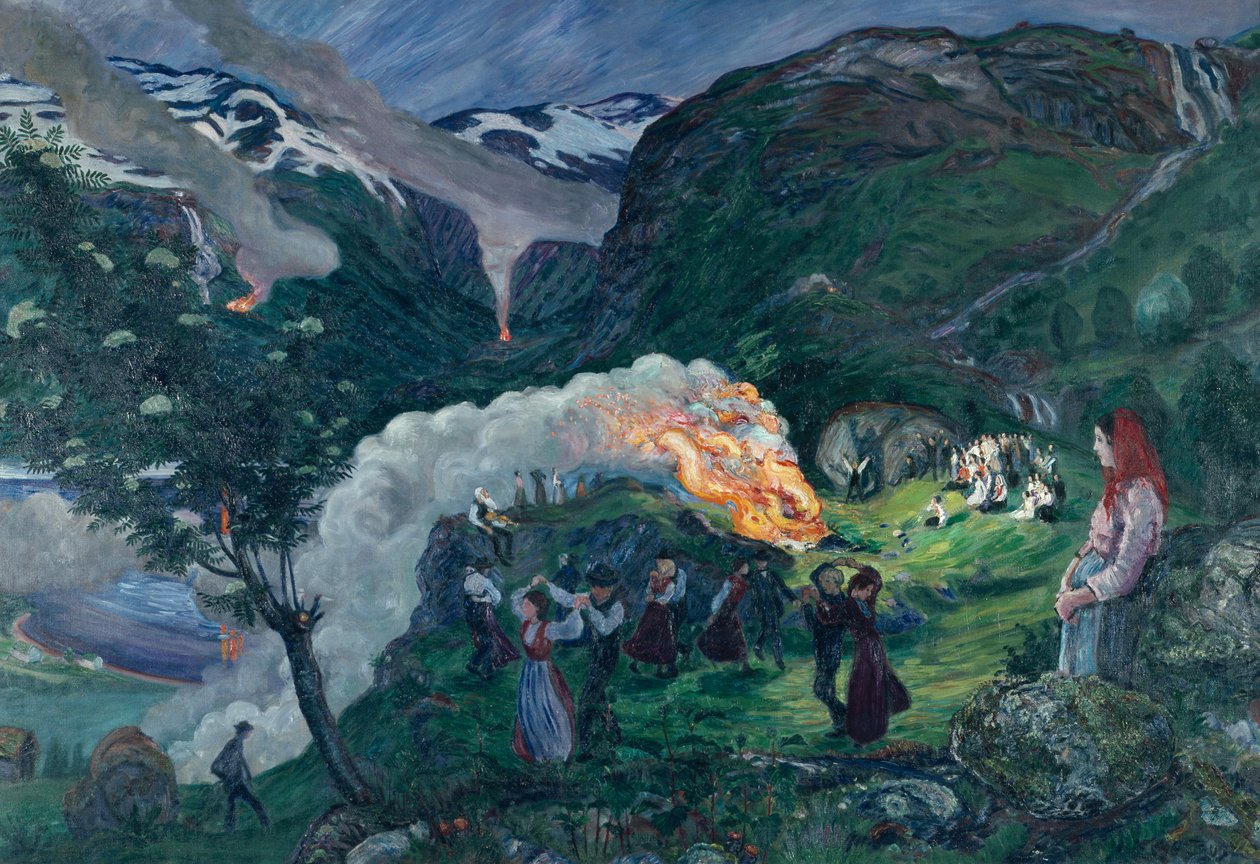 Noc świętojańska, letni ogień autorstwa Nikolai Astrup