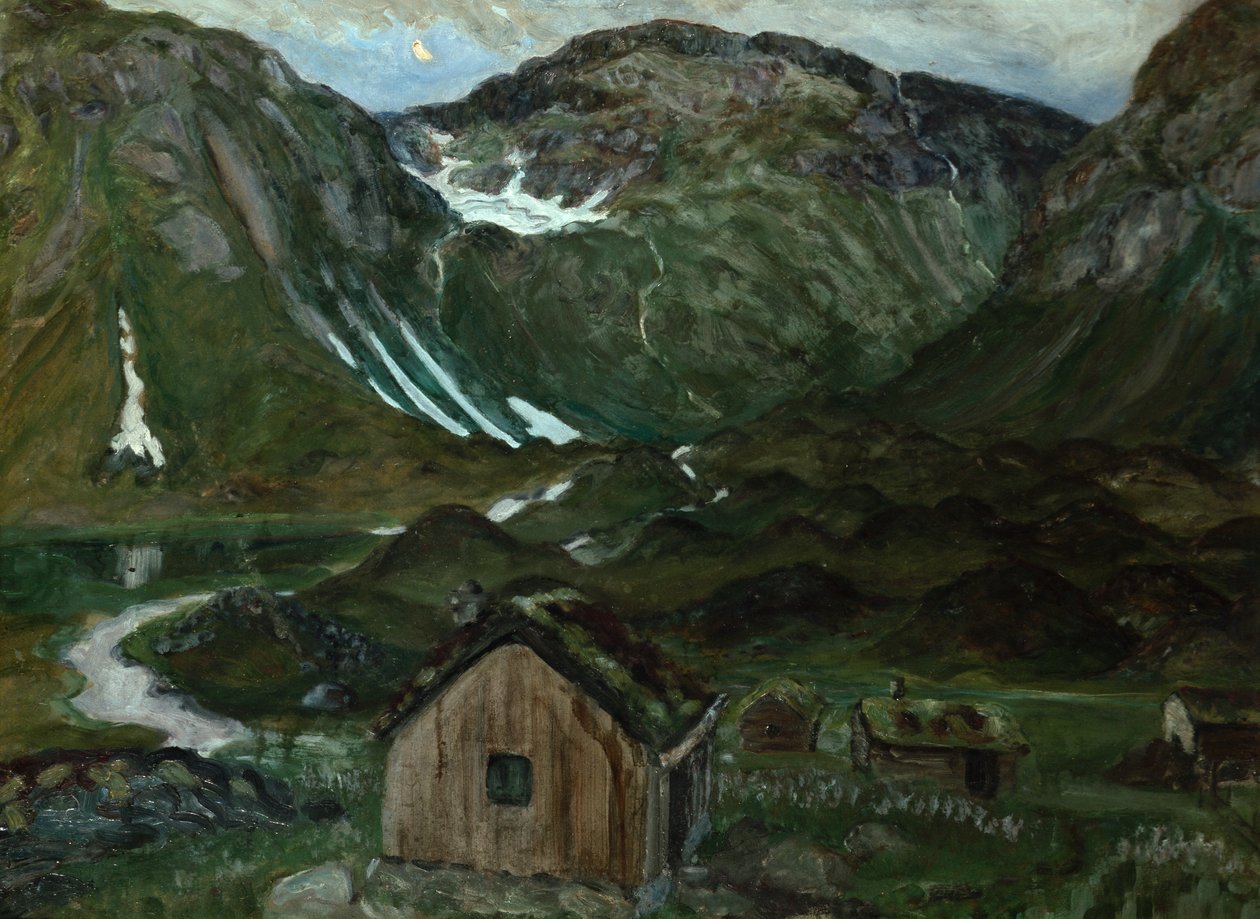 Pastwisko w świetle księżyca autorstwa Nikolai Astrup