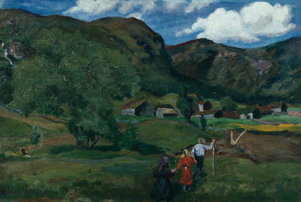 Bawiące się dzieci autorstwa Nikolai Astrup