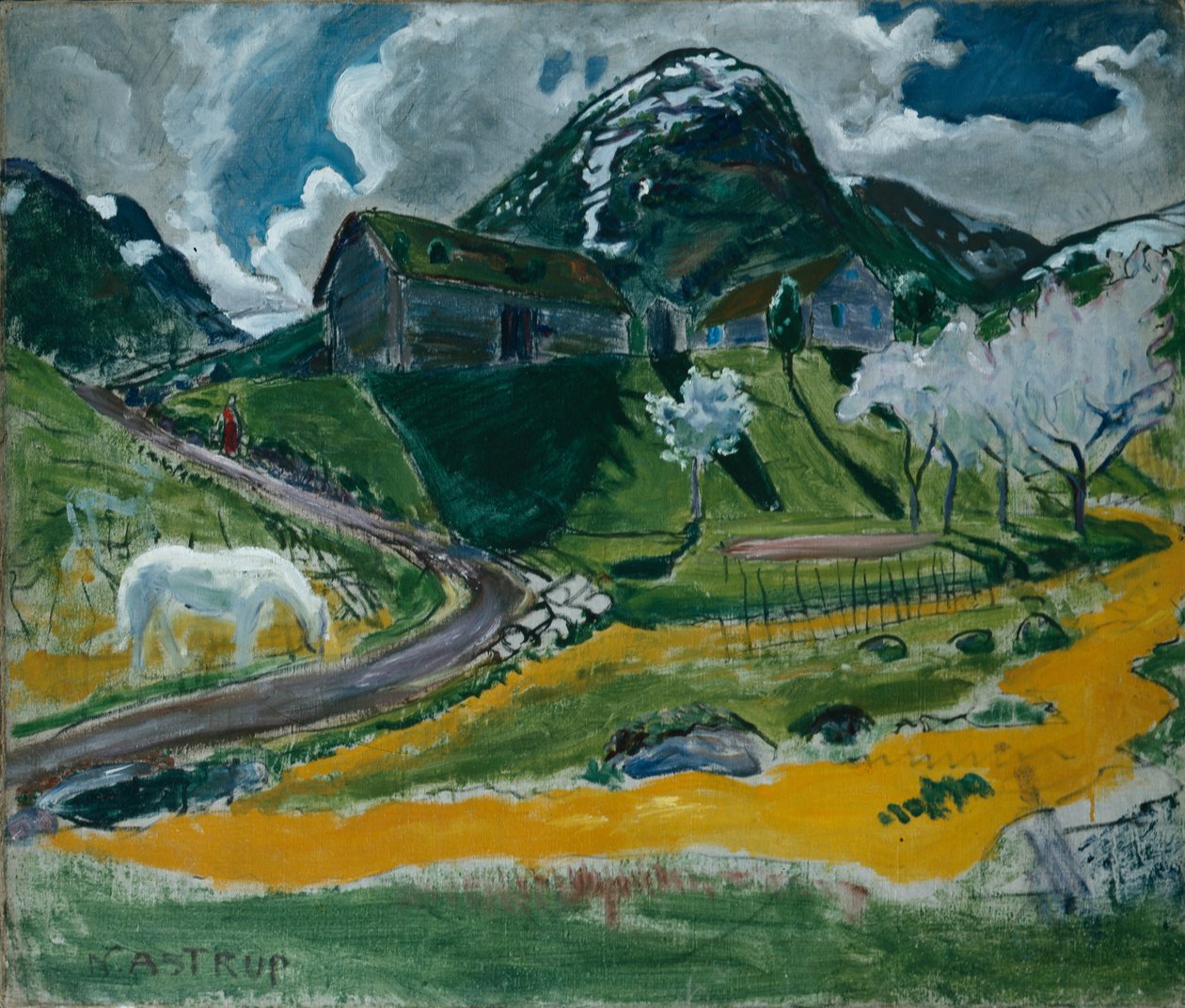 Wiosna z białym koniem autorstwa Nikolai Astrup