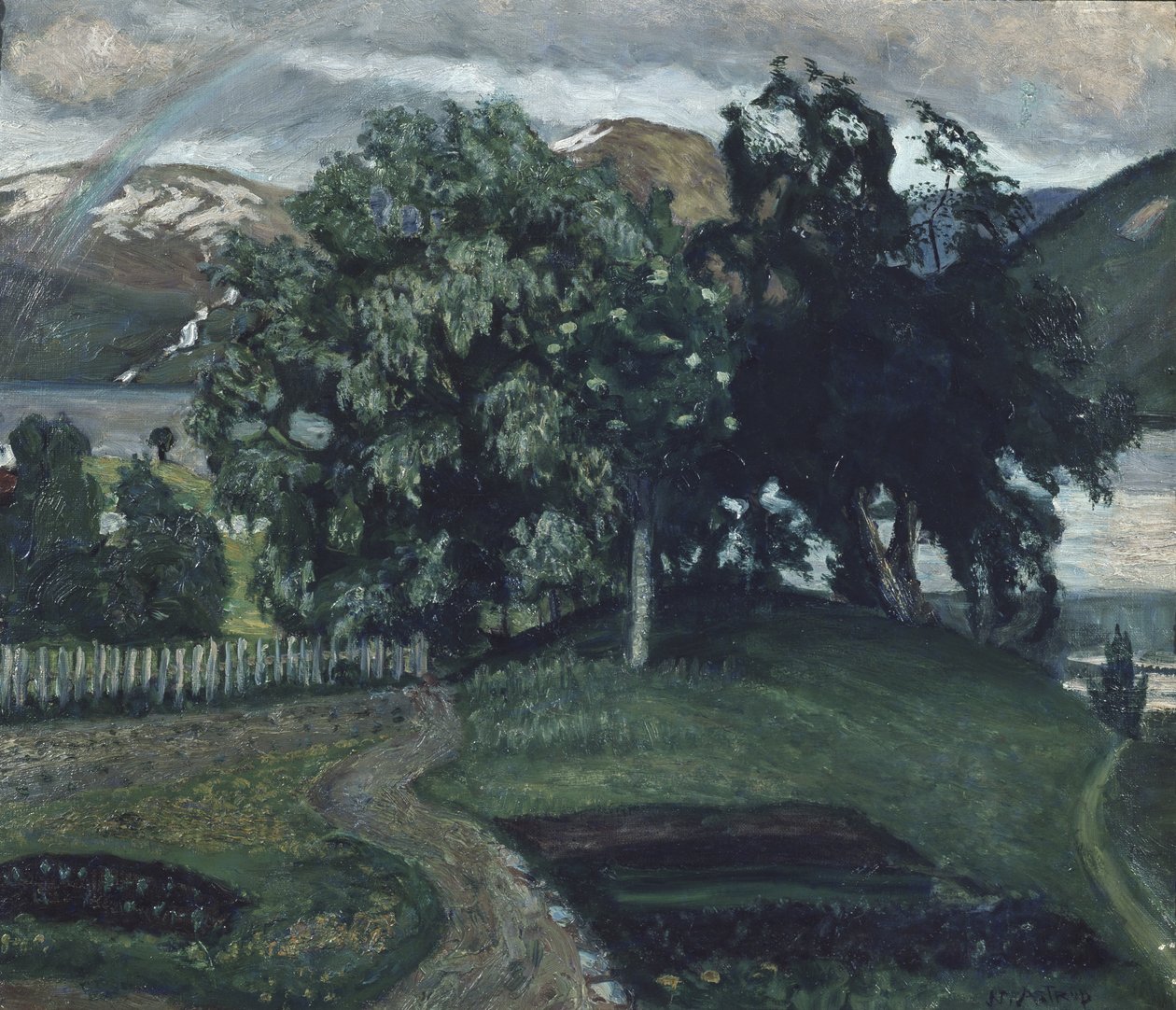 Ogród plebanii, przed 1911 r. (obraz) autorstwa Nikolai Astrup
