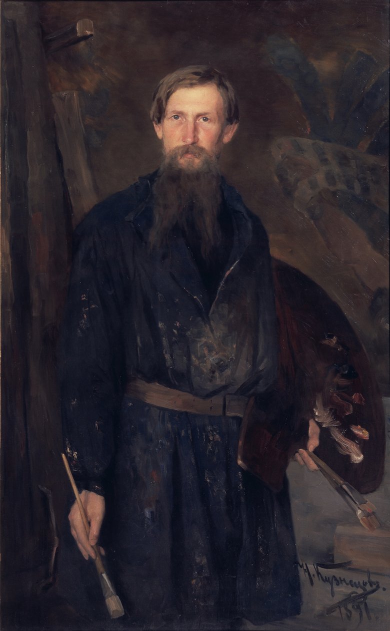 Portret artysty Wiktora Wasniecowa 1848-1926, 1891 autorstwa Nikolai Dmitrievich Kuznetsov