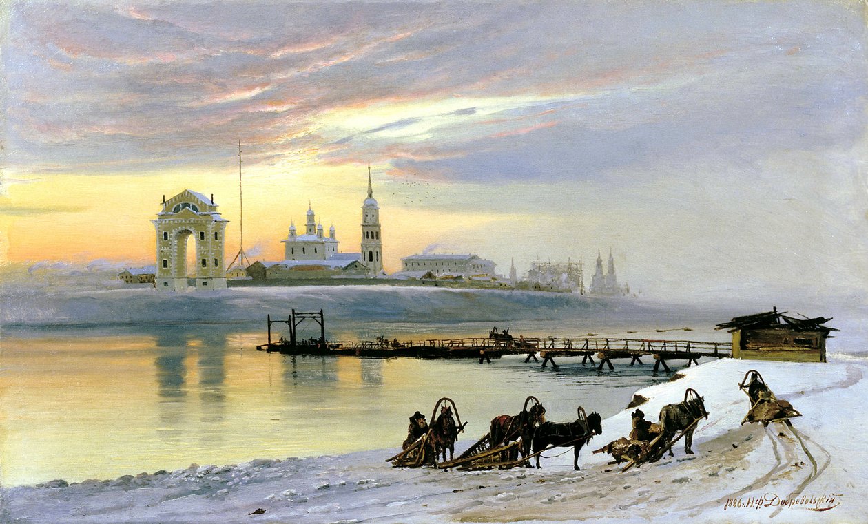 „Angara w Irkucku”, 1886. autorstwa Nikolai Dobrovolsky