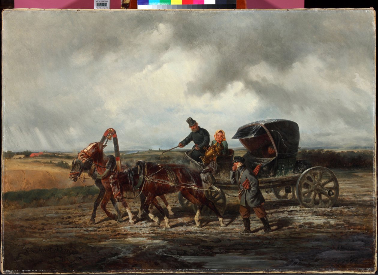 „W drodze do ściągacza zębów” (W drodze do ściągacza zębów) Obraz Nikołaja Sverchkova (1817-1898) 1873 Kolekcja prywatna autorstwa Nikolai Egorevich Sverchkov