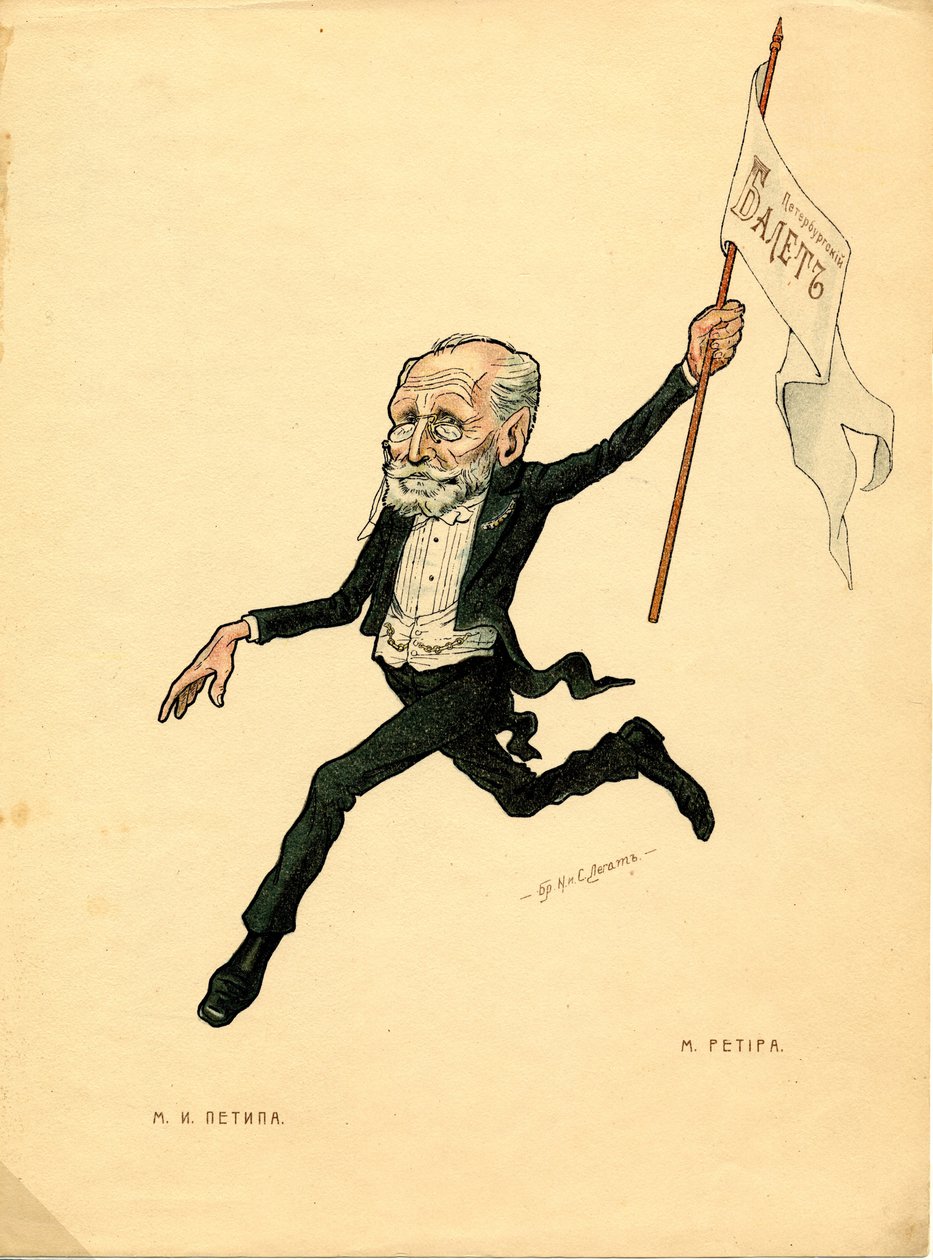 Marius Petipa Z: Rosyjski balet w karykaturach, 1902-1905 autorstwa Nikolai Gustavovich Legat